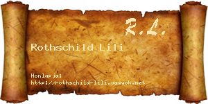 Rothschild Lili névjegykártya